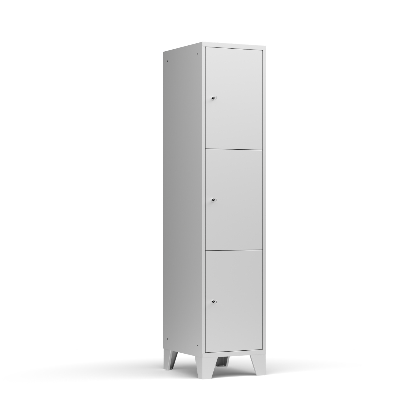 Wolf Fächerschrank Serie 72, Füße, Abteilbreite 400 mm, 1 Abteil à 3 Fächer Lichtgrau RAL 7035