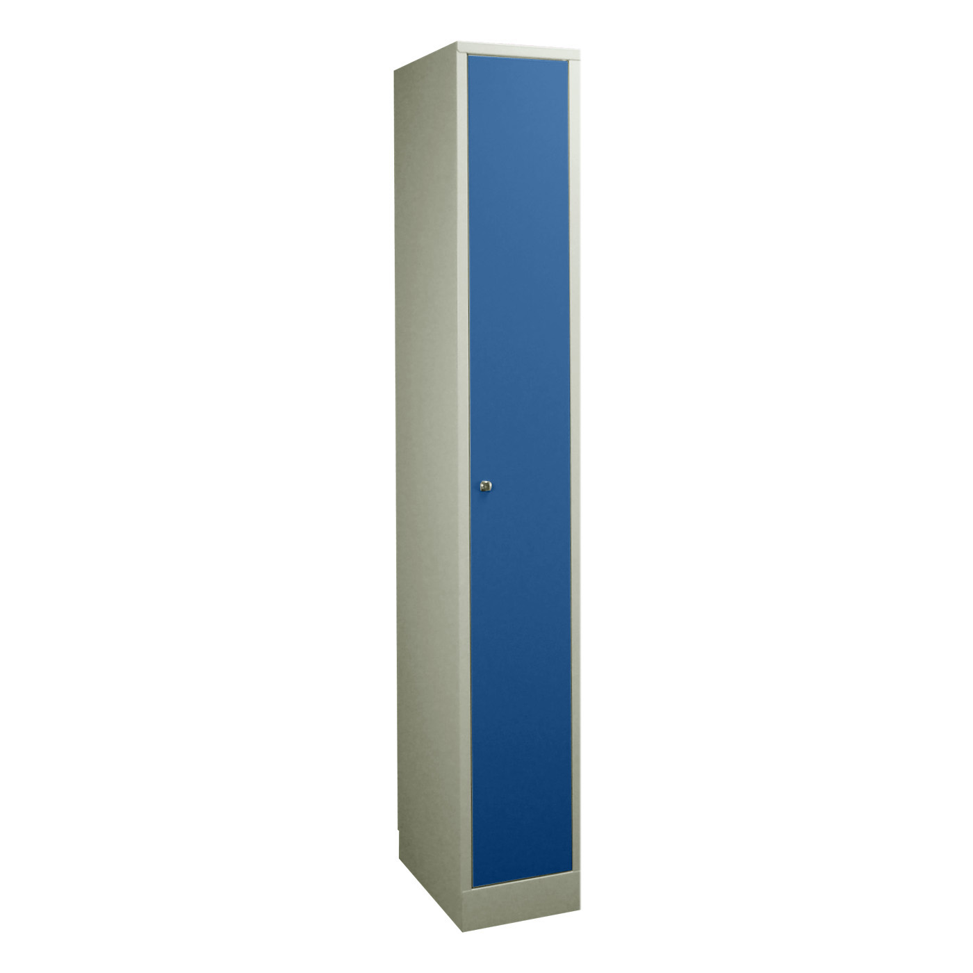 Wolf Spind Serie 42 extrahoch, Sockel, Abteilbreite 300 mm, 1 Abteil Enzianblau RAL 5010