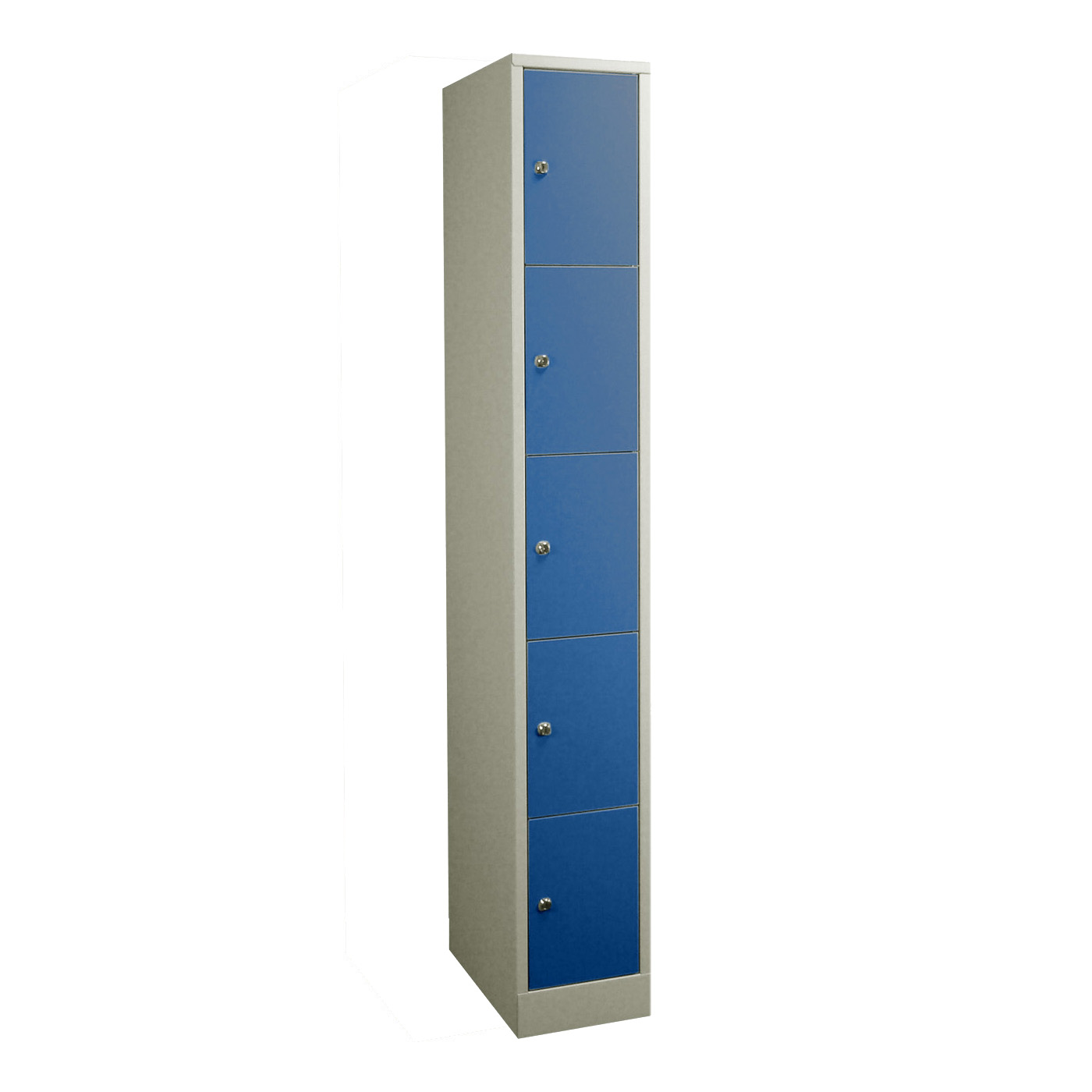 Wolf Fächerschrank Serie 42 extrahoch Sockel Abteilbreite 300 mm 1 Abteil à 5 Fächer Enzianblau RAL 5010