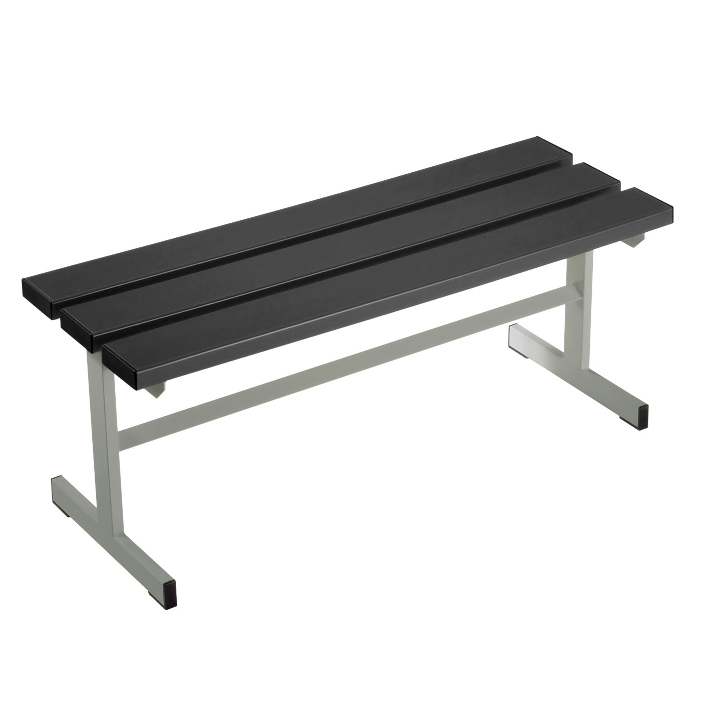 Wolf Umkleidebank Serie 100 einseitig T-Fuß Sitzt. 370 mm Breite 1000 mm PVC Schwarz