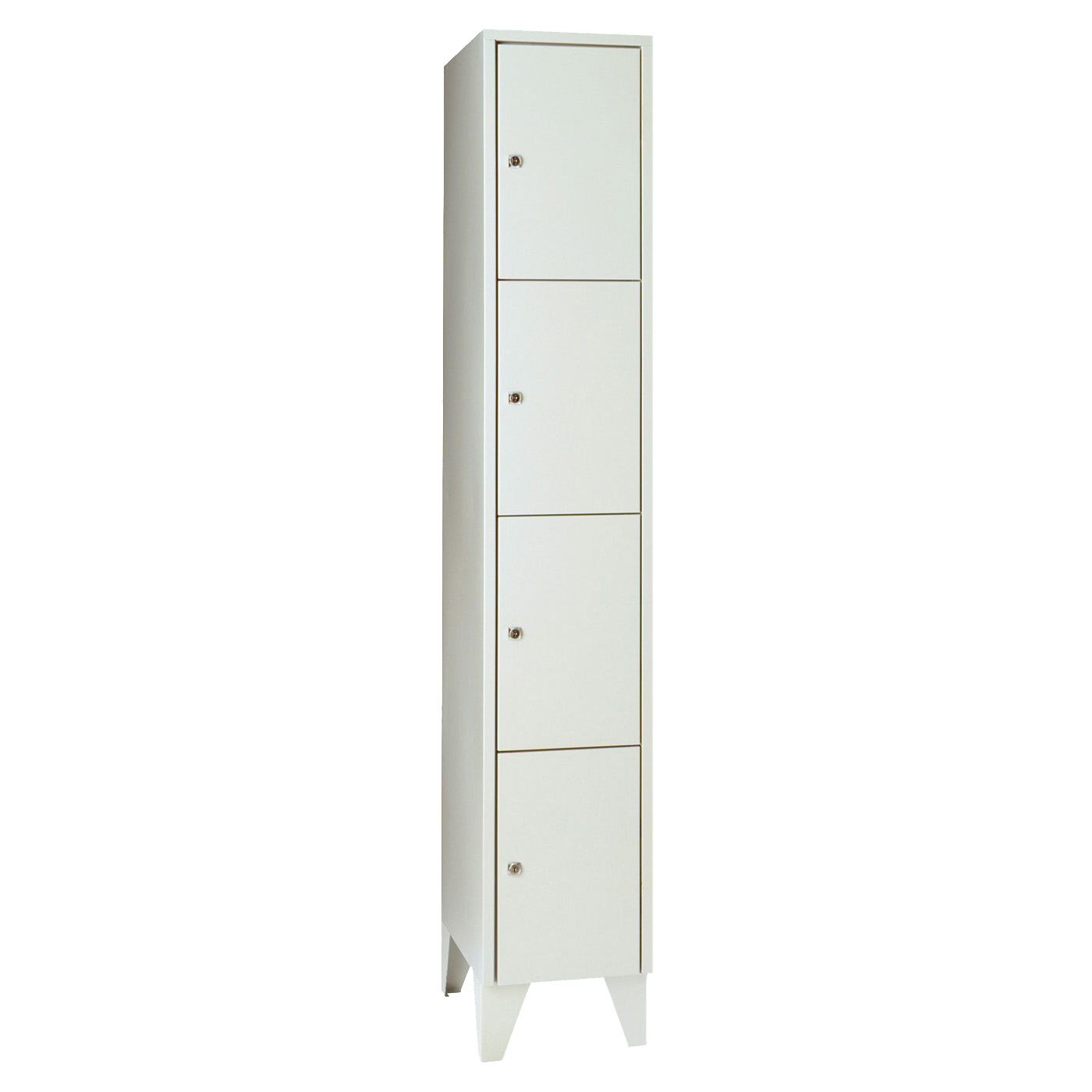Wolf Fächerschrank Serie 72, Füße, Abteilbreite 300 mm, 1 Abteil à 4 Fächer Lichtgrau RAL 7035