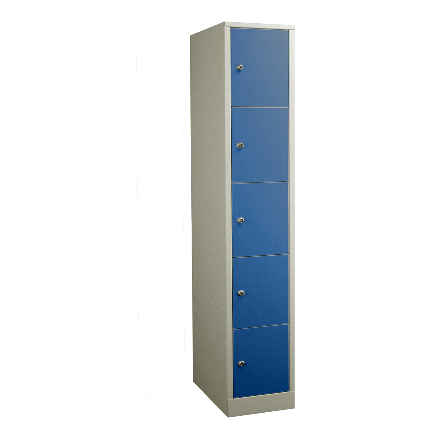 Wolf Fächerschrank Serie 42 extrahoch Sockel Abteilbreite 400 mm 1 Abteil à 5 Fächer Enzianblau RAL 5010